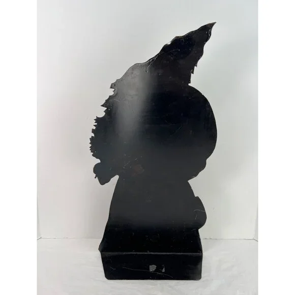 Old World Santa Claus St. Nicholas Hand Painted Tin Metal 21" Tall Rustic Free S - Picture 4 of 5